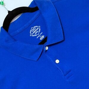 St Johns Bay Legacy Polo Mens XL Blue Short Sleeve 100% Cotton Shirt Excellent